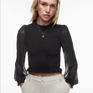 Aritzia Wilfred Tempest Blouse size Medium Black